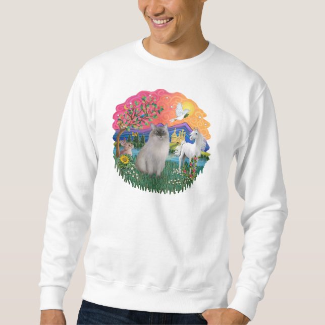 Fantasy Land (ff)- Ragdoll cat (blue sälpunkt) Lång Ärmad Tröja (Framsida)