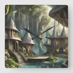 Fantasy Land Fyrkantig Klocka