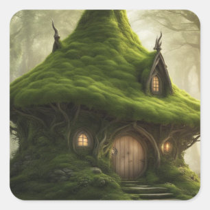 Fantasy Lands Fyrkantigt Klistermärke
