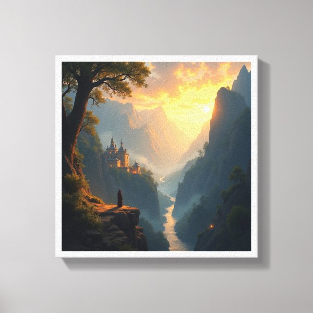 Fantasy Landscape Digital Wall Paintings Canvastryck (Framsida)