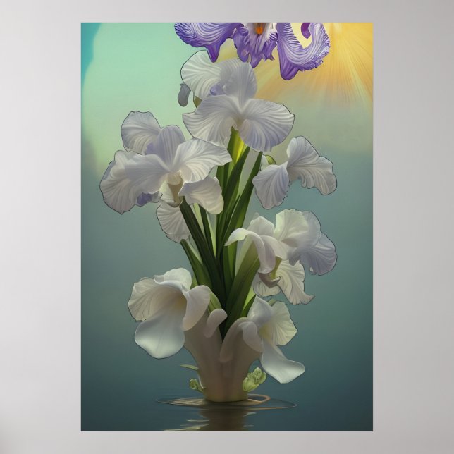 Fantasy Large White Iris Poster (Framsidan)