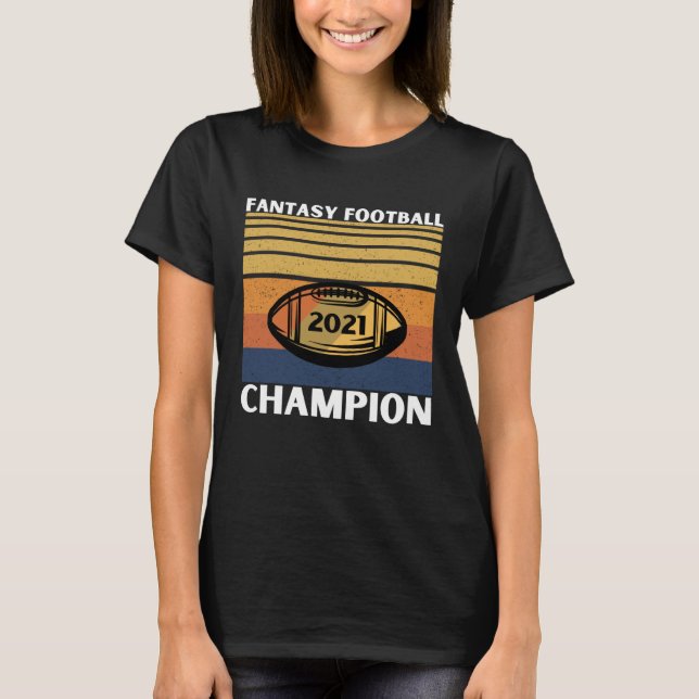 Fantasy League Champion FFL Football 2021 Winner v T Shirt (Framsida)