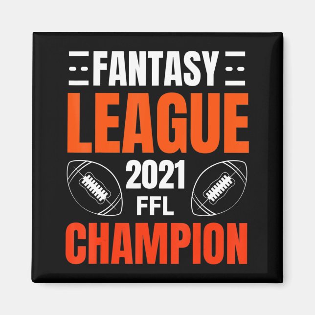 Fantasy League Champion Football 2021 Winner vinta Magnet (Framsidan)