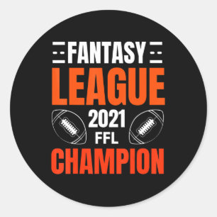 Fantasy League Champion Football 2021 Winner vinta Runt Klistermärke