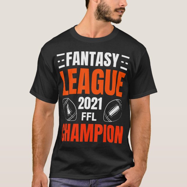 Fantasy League Champion Football 2021 Winner vinta T Shirt (Framsida)