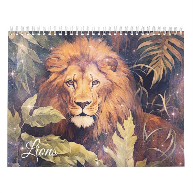 Fantasy Lejon i Abstrakt Stil Kalender (Omslag)
