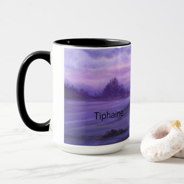 Fantasy liggande Lila Mugg (Med munk)
