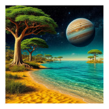 Fantasy liggande med Vibrant Beach