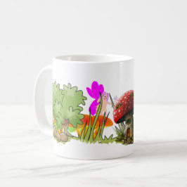 Fantasy Lila Fairy with Magic Mushroom Kaffemugg