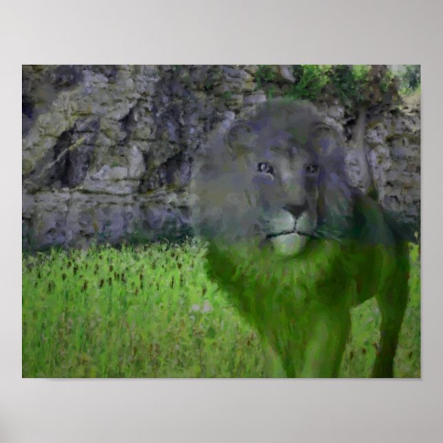 Fantasy Lion Animal Art Photo Painting Poster (Framsidan)