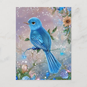 Fantasy Little Blue Bird Vykort