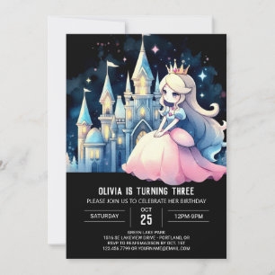 Fantasy Little Princess Birthday Inbjudningar