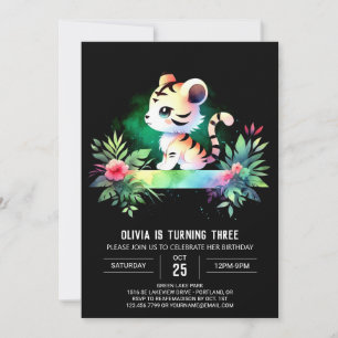 Fantasy Little Tiger Birthday Inbjudningar