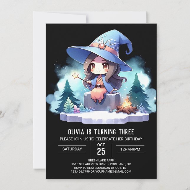 Fantasy Little Wizard Birthday Inbjudningar (Framsida)