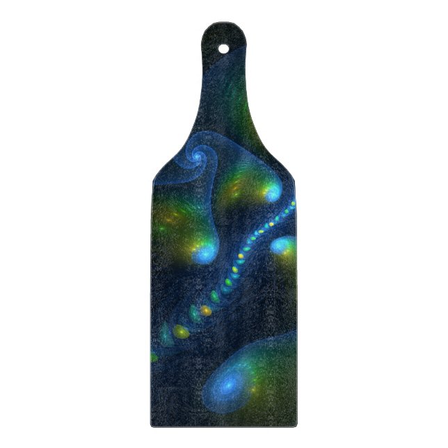 Fantasy Ljus Abstrakt Blue Grönt Gult Fractal (Framsidan)