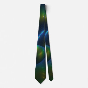 Fantasy Ljus Abstrakt Blue Grönt Gult Fractal Slips