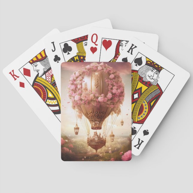 Fantasy Luftballong Rosa Guld Casinokort (Baksidan)