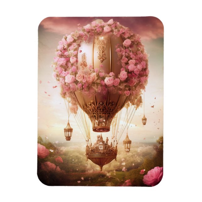 Fantasy Luftballong Rosa Guld Magnet (Vertikal)