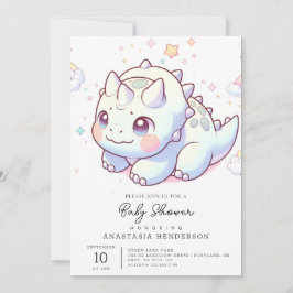 Fantasy Lycklig Dinosaur Baby Shower Inbjudningar