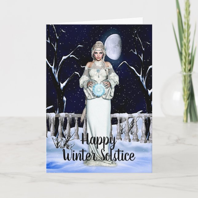 Fantasy Magic Sphere Winter Solstice Card Kort (Framsida)