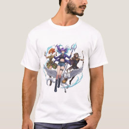 Fantasy Magic Trio PNG, Anime-stil trollkarl, bågs T Shirt
