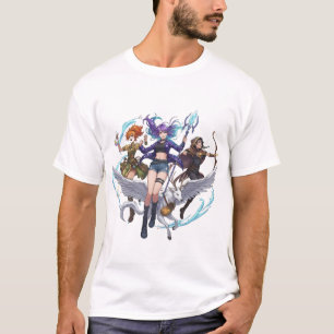 Fantasy Magic Trio PNG, Anime-stil trollkarl, bågs T Shirt