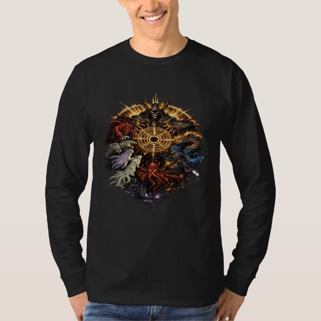 Fantasy Mandala Graphic Men's Long Sleeve T-Shirt  (Framsida)