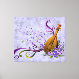 Fantasy Mandolin Music 3 Panel Canvastryck