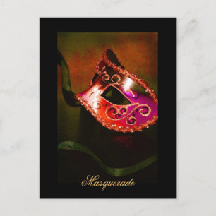 Fantasy Masquerad Mask Red Fine Art vykort