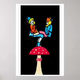 Fantasy Matchbox Print, Balanserande tomtar på Poster