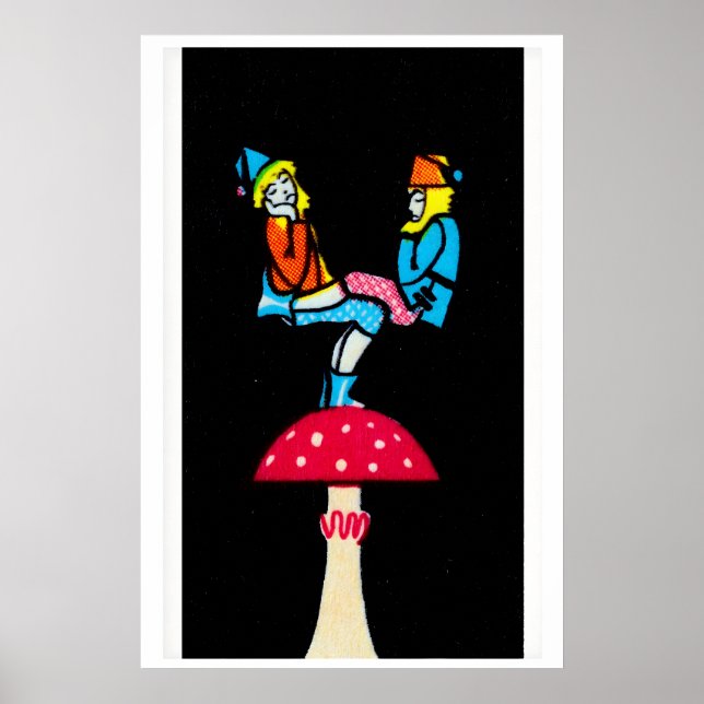 Fantasy Matchbox Print, Balanserande tomtar på Poster (Framsidan)