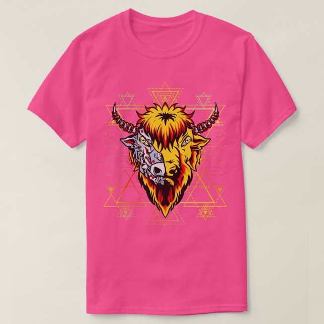 Fantasy Mechanical Metall Bison T Shirt (Design framsida)