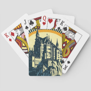 Fantasy Medieval Castle - Japansk Woodcut Stil ( Casinokort
