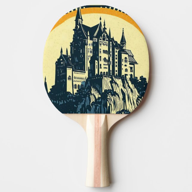 Fantasy Medieval Castle - Japansk Woodcut Stil ( Pingisracket (Framsidan)