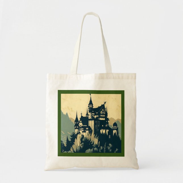 Fantasy Medieval Castle - Woodcut 1 Tygkasse (Framsidan)