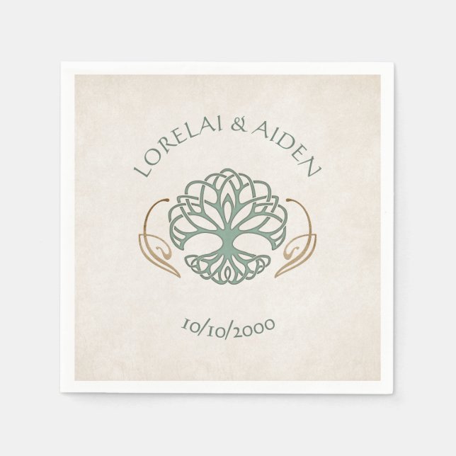 Fantasy Medieval Celtic Bröllop Pappersservett (Framsidan)