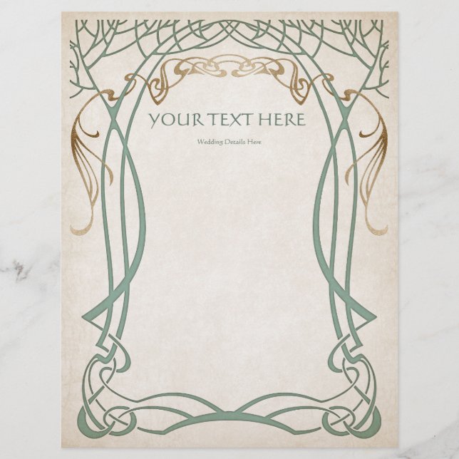 Fantasy Medieval Celtic Bröllop Reklamblad (Framsidan)