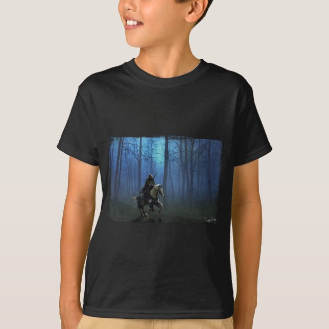 Fantasy Medieval Knight om Horseback i Moonlight Tröja (Framsida)