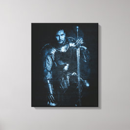 Fantasy Medieval Warrior in Armor Illustration Canvastryck