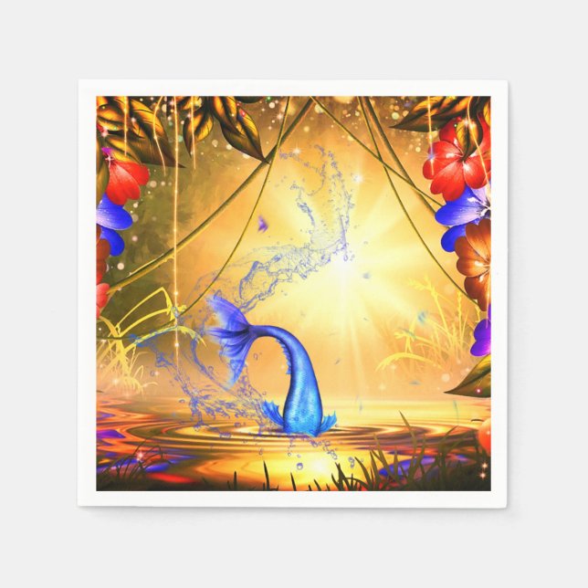 Fantasy Mermaid Paper Napkins Pappersservett (Framsidan)