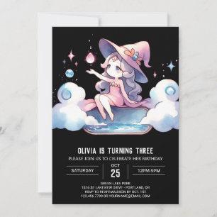 Fantasy Minimalist Wizard Birthday Inbjudningar