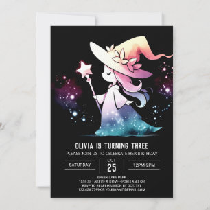 Fantasy Modern Wizard Birthday Inbjudningar