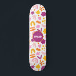 Fantasy mönster Personlig Monogram Skateboard<br><div class="desc">Perfekt för dotters födelsedag! En unik och färgstark skateboard som kan anpassas till namn och Monogram. Besök våra Flickor Skateboard-samlingar på Zazzle för att visa mer design på Creativeskates.</div>