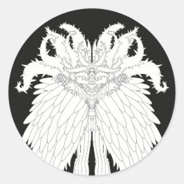 Fantasy monster runt klistermärke