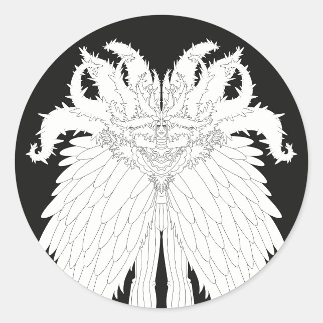 Fantasy monster runt klistermärke (Framsida)