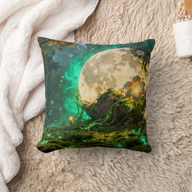 Fantasy Moon Forest Kuddöverdrag Kudde (Filt)