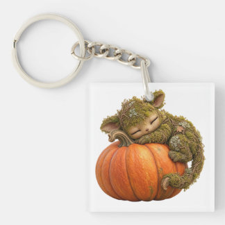 Fantasy Moss Creature med pumpa vykort