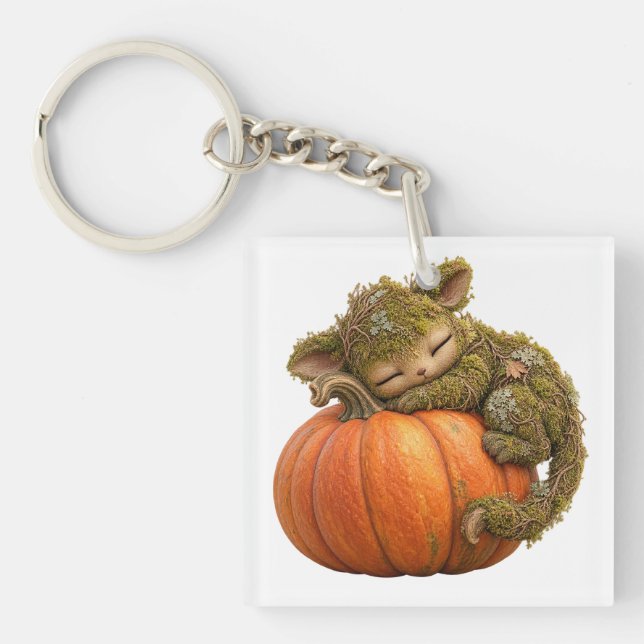 Fantasy Moss Creature med pumpa vykort (Framsidan)
