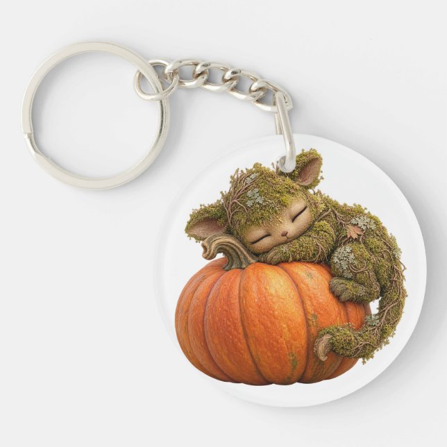 Fantasy Moss Creature med pumpa vykort (Framsidan)