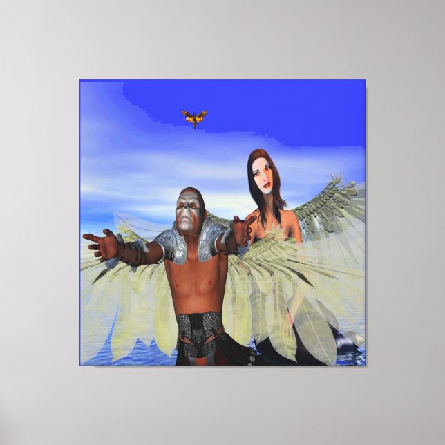 Fantasy Moth Hunters Canvastryck (Framsida)